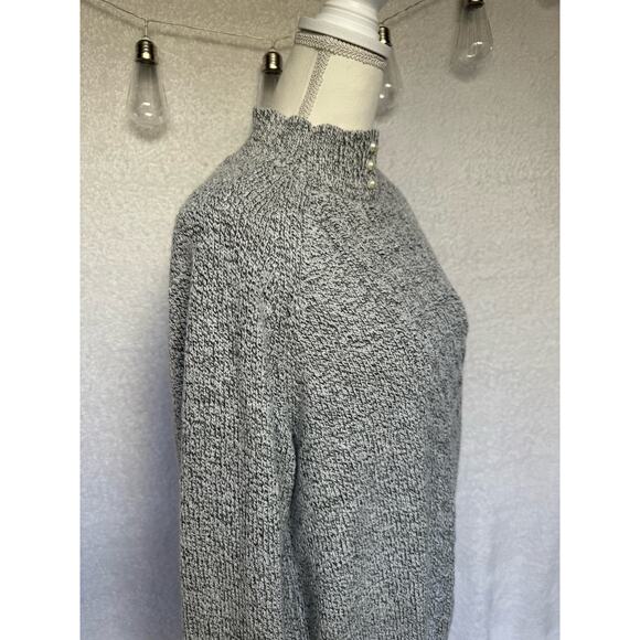Rebecca Malone Turtle Neck Knitted Sweater Gray White Blend Acrylic Women's XL - Picture 5 of 9